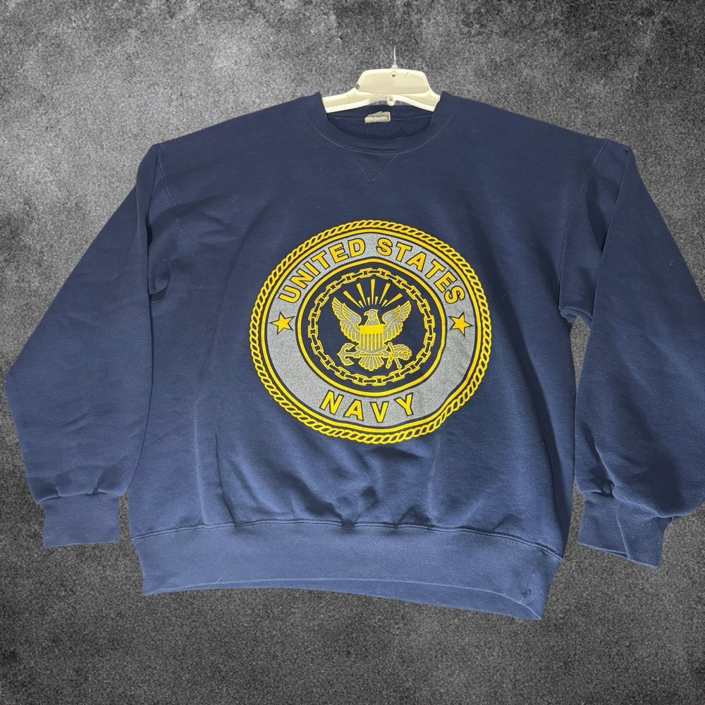 Vintage Soffe US Navy Sweatshirt Large Logo Reflective PT Crewneck 90s USA - Picture 2 of 7